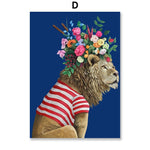 tableau peinture lion fleuri