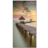 tableau pont en bois sur la mer