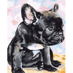 tableau peinture bulldog noir