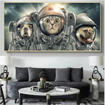 tableau animaux astronaute