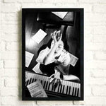 tableau noir et blanc piano