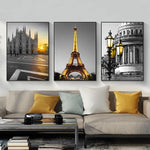 tableau noir et blanc de Paris