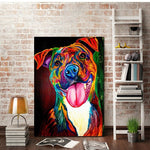 tableau multicolore chien
