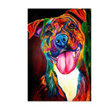 tableau chien pleins de couleurs