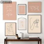 tableau trait verre de vin