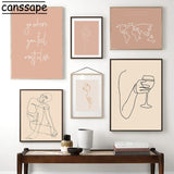 tableau trait verre de vin