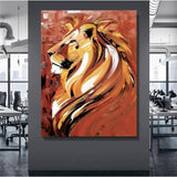 tableau peinture lion magnifique