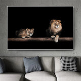 tableau nature lion et lionne