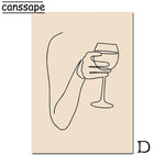 tableau trait verre de vin