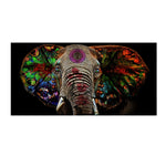 Cadre peinture éléphant oreilles colorées