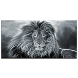 tableau lion gris