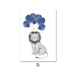 Affiche enfant lion et ballon