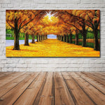 tableau rangée arbre jaune