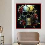 Tableau skull et rose