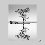 tableau photo montagne en noir et blanc