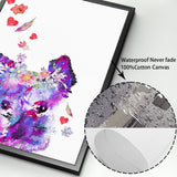 tableau abstrait chien violet