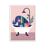 Cadre éléphant abstrait baignoire