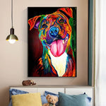 tableau chien 1 pièce Rottweiler coloré 