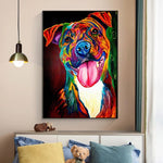 tableau multicolore chien