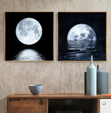 tableau pleine lune dans l’eau