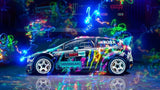 tableau voiture multicolore