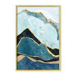 tableau peinture montagne bleue