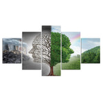 tableau visage sur l’arbre