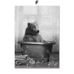 tableau baignoire ours gris