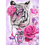 Affiche fleurs rose et tigre