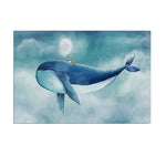 Blue Whale Canvas Painting Poster Cartoon Animal Poster and 