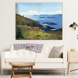 tableau peinture montagne et océan