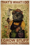 tableau chat jardinier