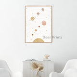 tableau système solaire fond blanc