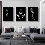 tableau femme sexy fond noir