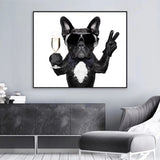 tableau chien 1 pièce Bulldog lunette de soleil