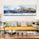 tableau peinture montagne jaune