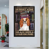 tableau chien et livres