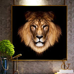 Tableau lion visage déterminé