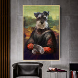 Tableau chien Mona lisa