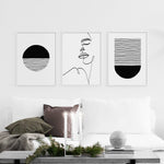 tableau rond noir et rayé