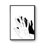 Affiche main blanc et main noir