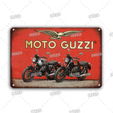 Motorized Garage Decorative Metal Plates Vintage Motorcycle 