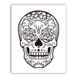 tableau skull mexicain fond blanc