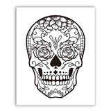 tableau skull mexicain fond blanc