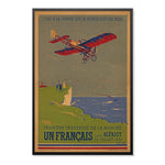Tableau vintage avion rouge français