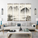 Chinese Style Ink Painting Alpine Canvas Decorative Painting