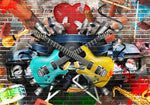 tableau affiche graffiti guitares