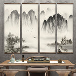 Chinese Style Ink Painting Alpine Canvas Decorative Painting