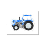 Tableau enfant tracteur bleu