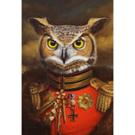 Affiche vintage hibou en costume